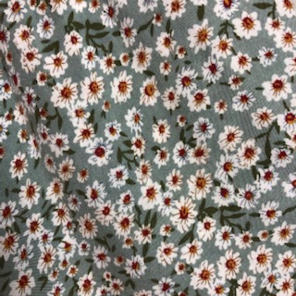 Simplee  Green with Daisy Print Spaghetti Strap 2 Tier Ruffle Sundress - Picture 4 of 8